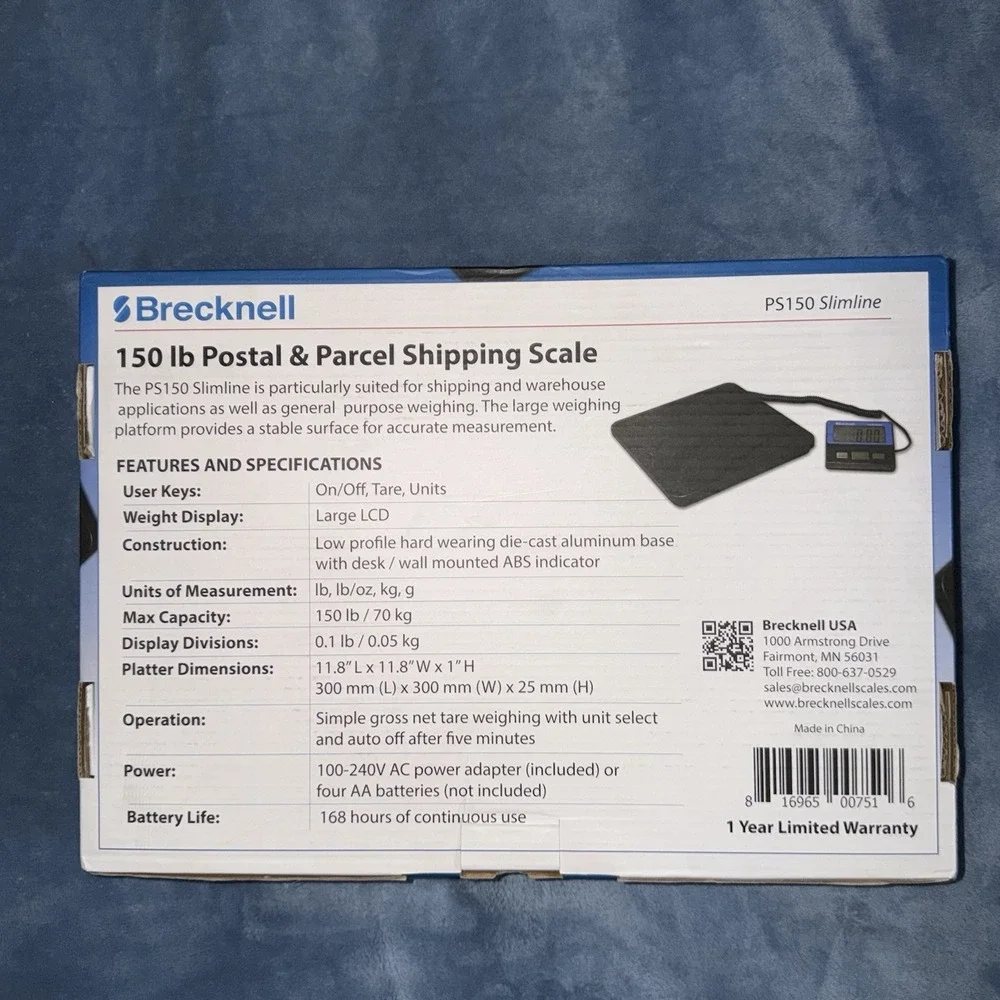 Brecknell PS-150 Slimline Portable Bench Scale 150 lb‎ Capacity Digital